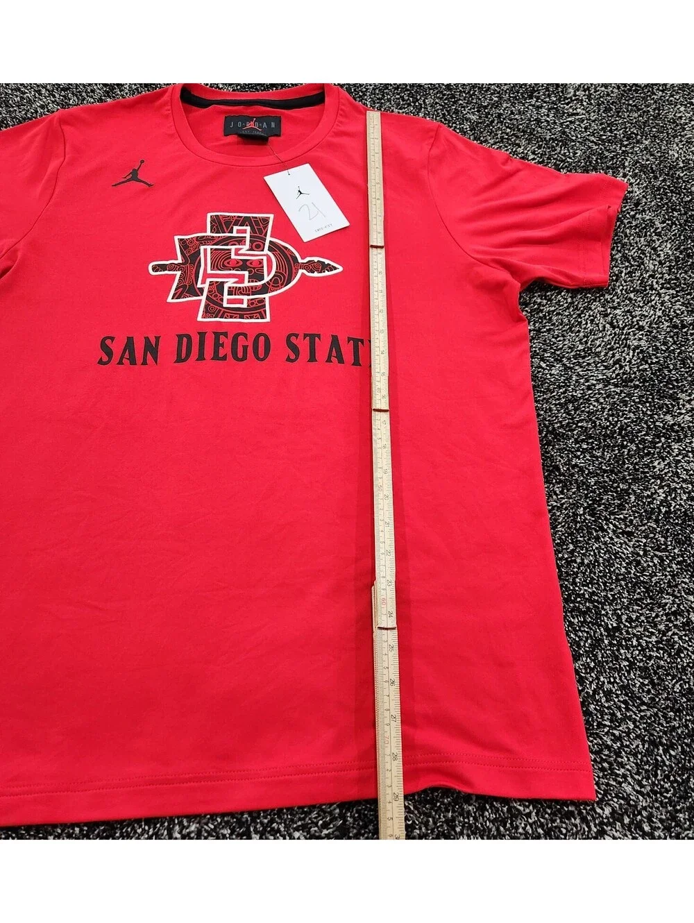New San Diego State Aztecs NCAA Jordan Red Poly Jersey T-Shirt Men's LARGE